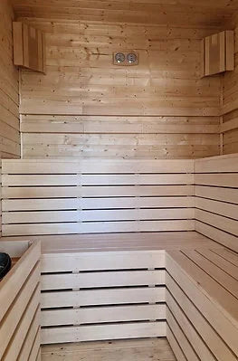 Contenedor de sauna de 15 m² con zona de descanso – llave en mano