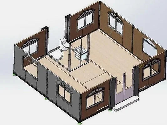 Contenedor móvil Tiny House Deluxe (19×20 pies) – 2023