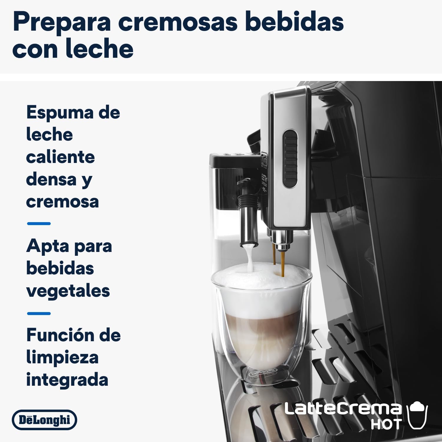 Eletta Cappuccino, Máquina Automática de Café en Grano, Espresso, Cafetera, ECAM46.860.B, Negro