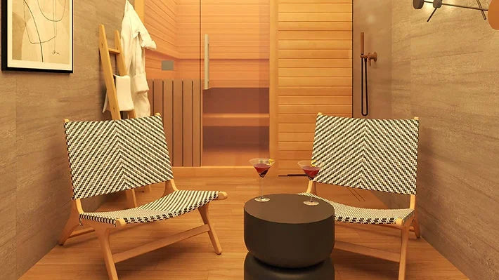 Contenedor de sauna de 15 m² con zona de descanso – llave en mano