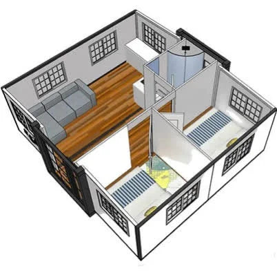 Contenedor móvil Tiny House con dos dormitorios y cocina – 2024