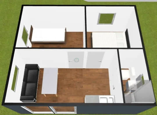 Tiny House contenedor móvil con dos habitaciones (32 m²)