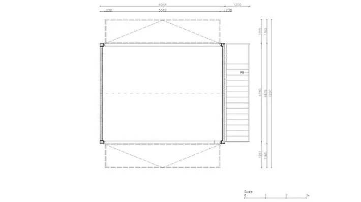 Contenedor para eventos ampliable 2x20DV con azotea