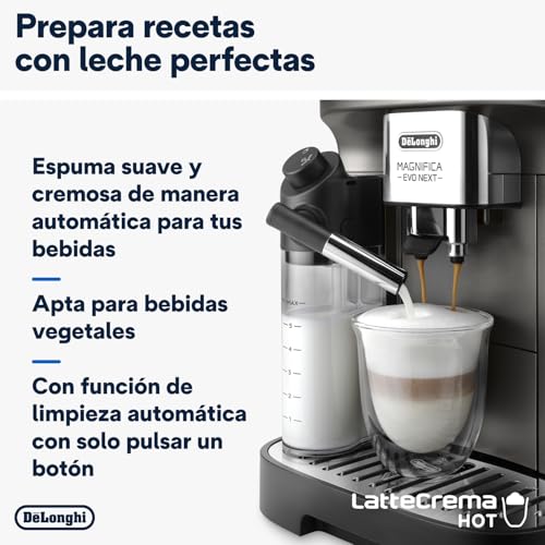 Magnifica Evo Next ECAM312.80.TB, Cafetera Superautomática con Jarra de Leche Automática, Cafetera Espresso con Molinillo